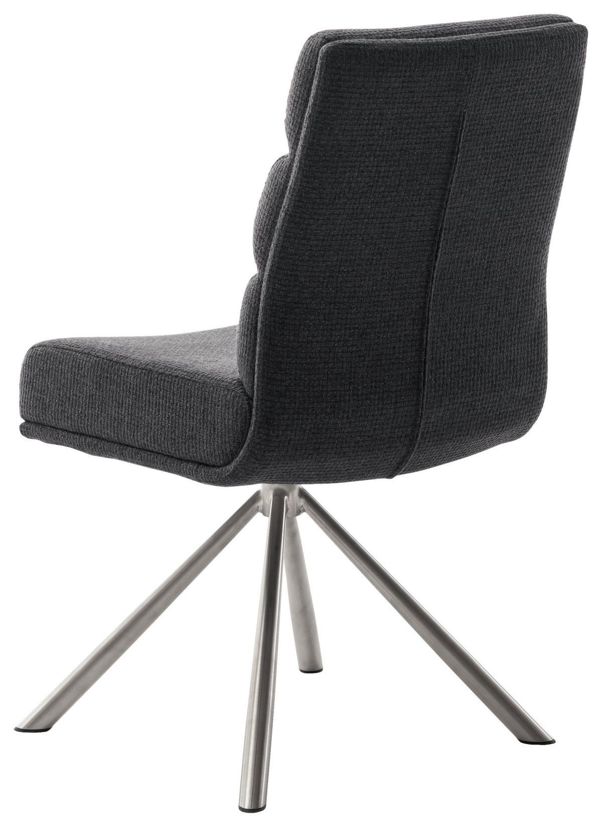 STUHL Webstoff Anthrazit, Edelstahlfarben  - Edelstahlfarben/Anthrazit, Design, Textil/Metall (47/90/64cm) - Dieter Knoll