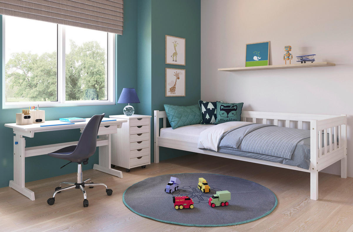 BUREAU DE JEUNESSE 109/55/63-96 cm  in Blau, Rosa, Weiss  - Blau/Weiss, Basics, Holz/Holzwerkstoff (109/55/63-96cm) - MID.YOU