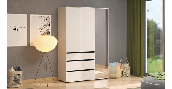 DREHTÜRENSCHRANK 3-türig Schwarz, Kaschmir - Kaschmir/Schwarz, Basics, Glas/Holzwerkstoff (138/210,5/54,5cm) - Xora