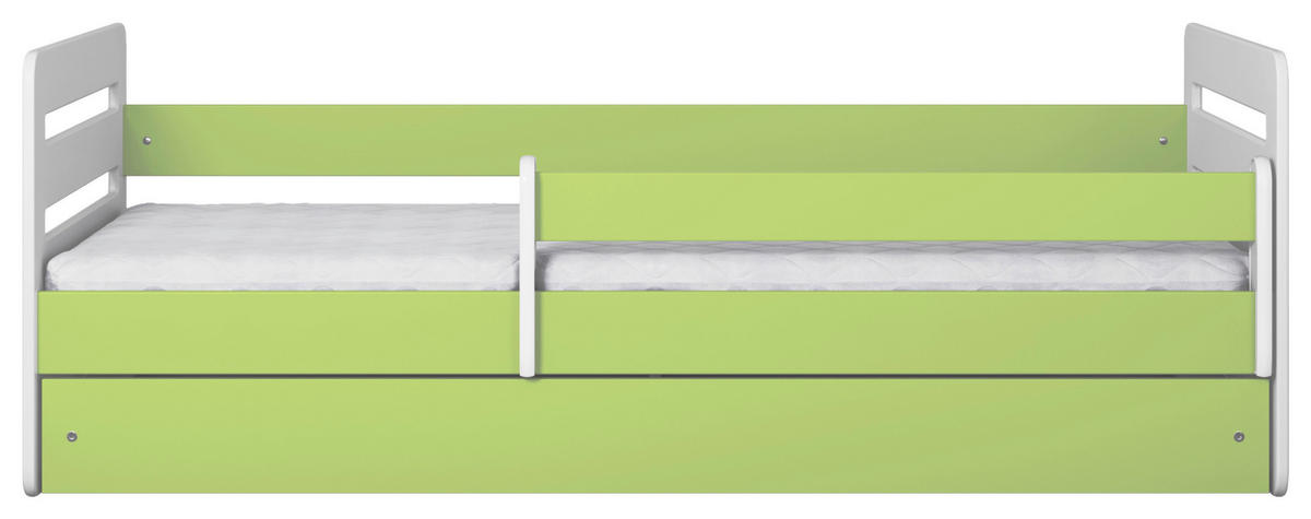 KINDER-/JUNIORBETT 80/160 cm  in Grün, Weiß  - Birkefarben/Weiß, MODERN, Holz/Holzwerkstoff (80/160cm) - MID.YOU