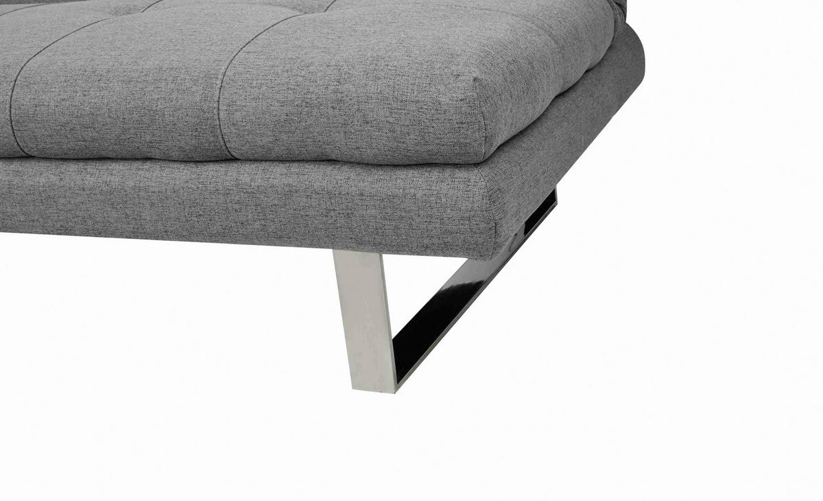 SCHLAFSOFA in Webstoff Grau  - Chromfarben/Grau, Design, Textil/Metall (184/82/83cm) - Livetastic
