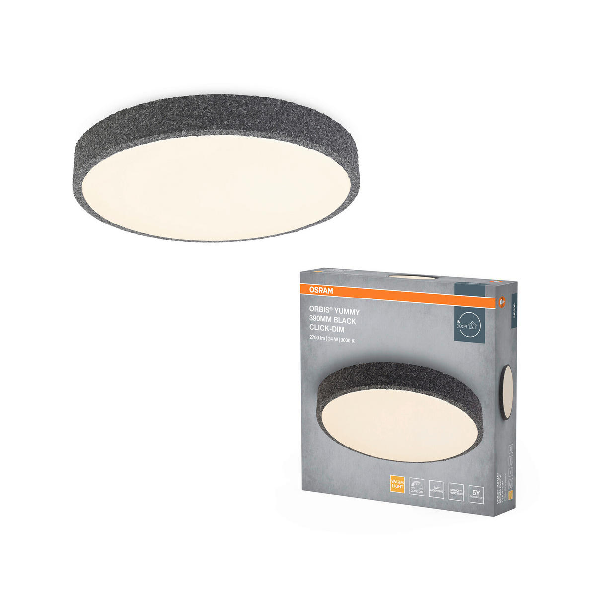 LED-DECKENLEUCHTE 39/7 cm   - Basics, Metall (39/7cm) - Osram