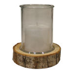 WINDLICHT - Weiß, Basics, Glas/Naturmaterialien (18/20,5cm) - Ambia Home