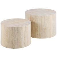 COUCHTISCHSET zylindrisch Beige  - Beige, Design, Holzwerkstoff (58/58/40cm) - MID.YOU