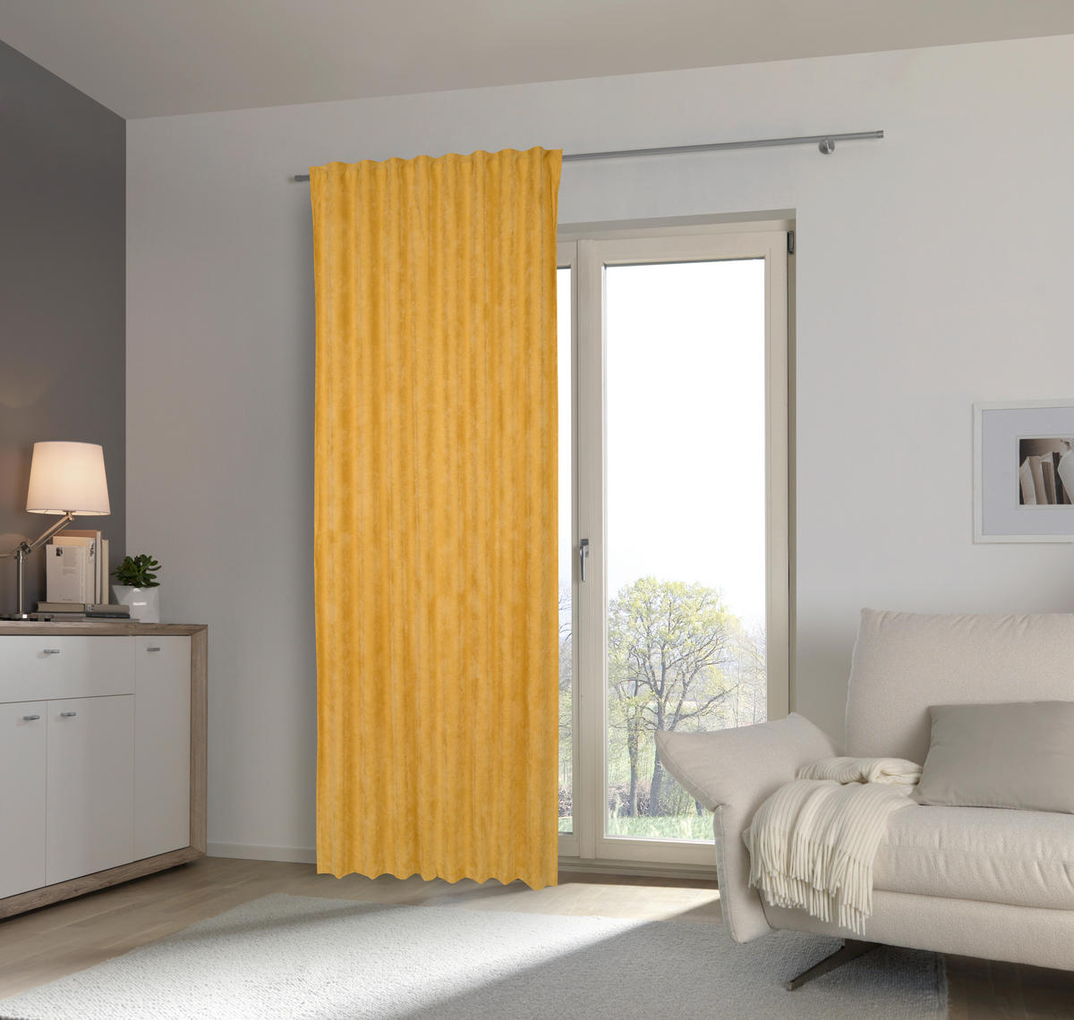 DRAPERIE CONFECȚIONATĂ opac  - galben, Basics, textil (135/245cm) - Esposa