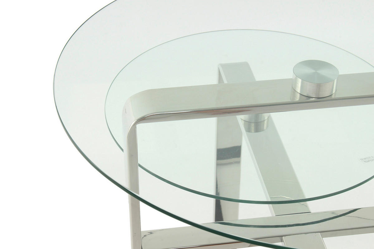 BEISTELLTISCH in Glas 46/46/60 cm  - Klar/Silberfarben, Design, Glas/Metall (46/46/60cm) - Kayoom