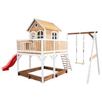 SPIELTURM 541/291/277 cm  - Rot/Braun, KONVENTIONELL, Holz/Kunststoff (541/291/277cm) - Ambia Garden