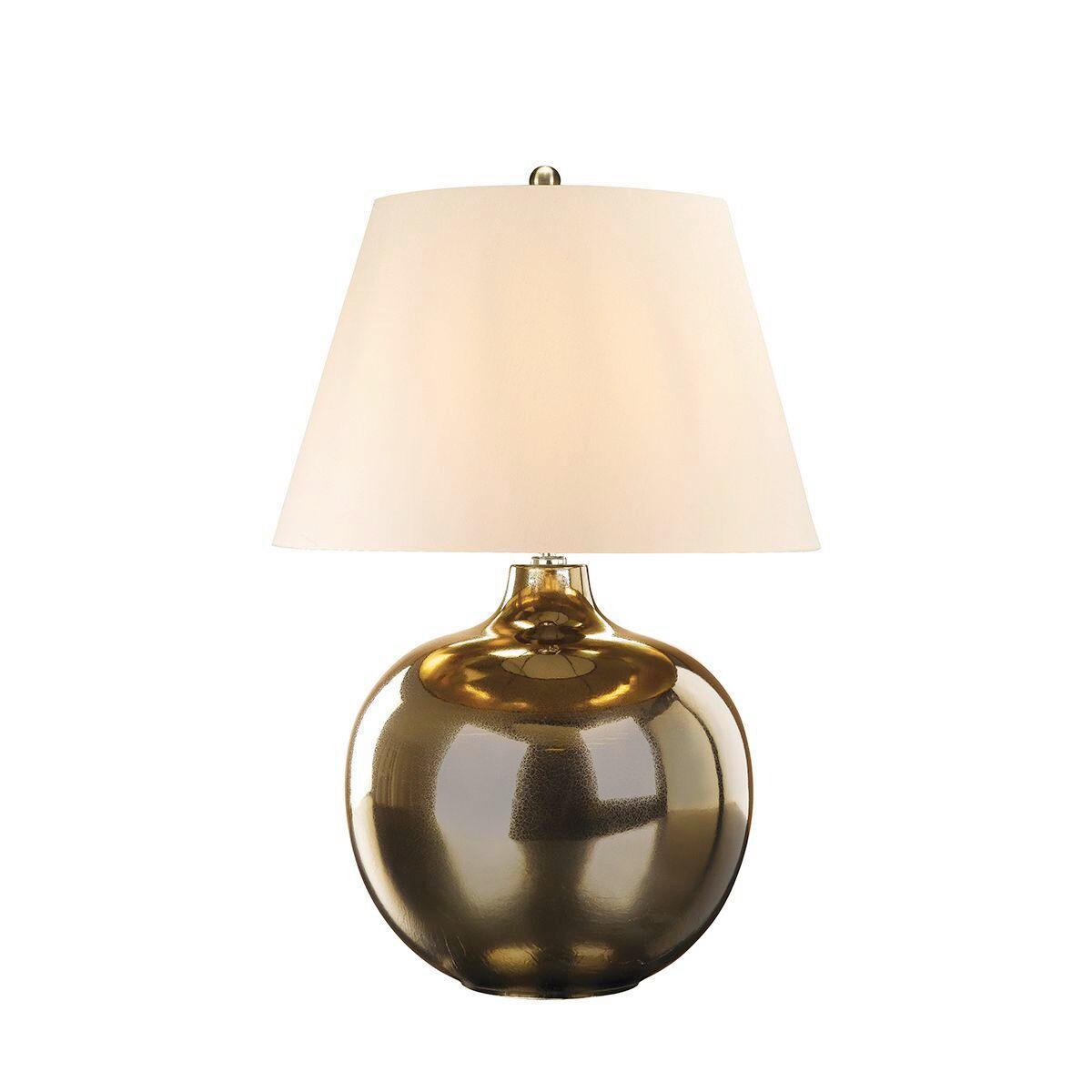 STOLNÍ LAMPA, E27, 71/46 cm  - bronzová/čiré, Konvenční, textil/keramika (71/46cm) - Elstead Lighting