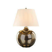STOLNÍ LAMPA, E27, 71/46 cm  - bronzová/čiré, Konvenční, textil/keramika (71/46cm) - Elstead Lighting