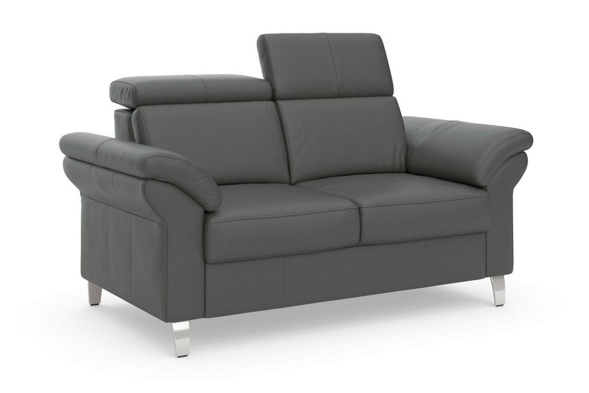 2-SITZER-SOFA Echtleder Anthrazit  - Chromfarben/Anthrazit, Basics, Leder/Textil (156/84/93cm) - Sit & More