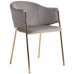 ARMLEHNSTUHL  in Samt  - Goldfarben/Grau, Design, Textil/Metall (60/79/54cm) - Ambia Home