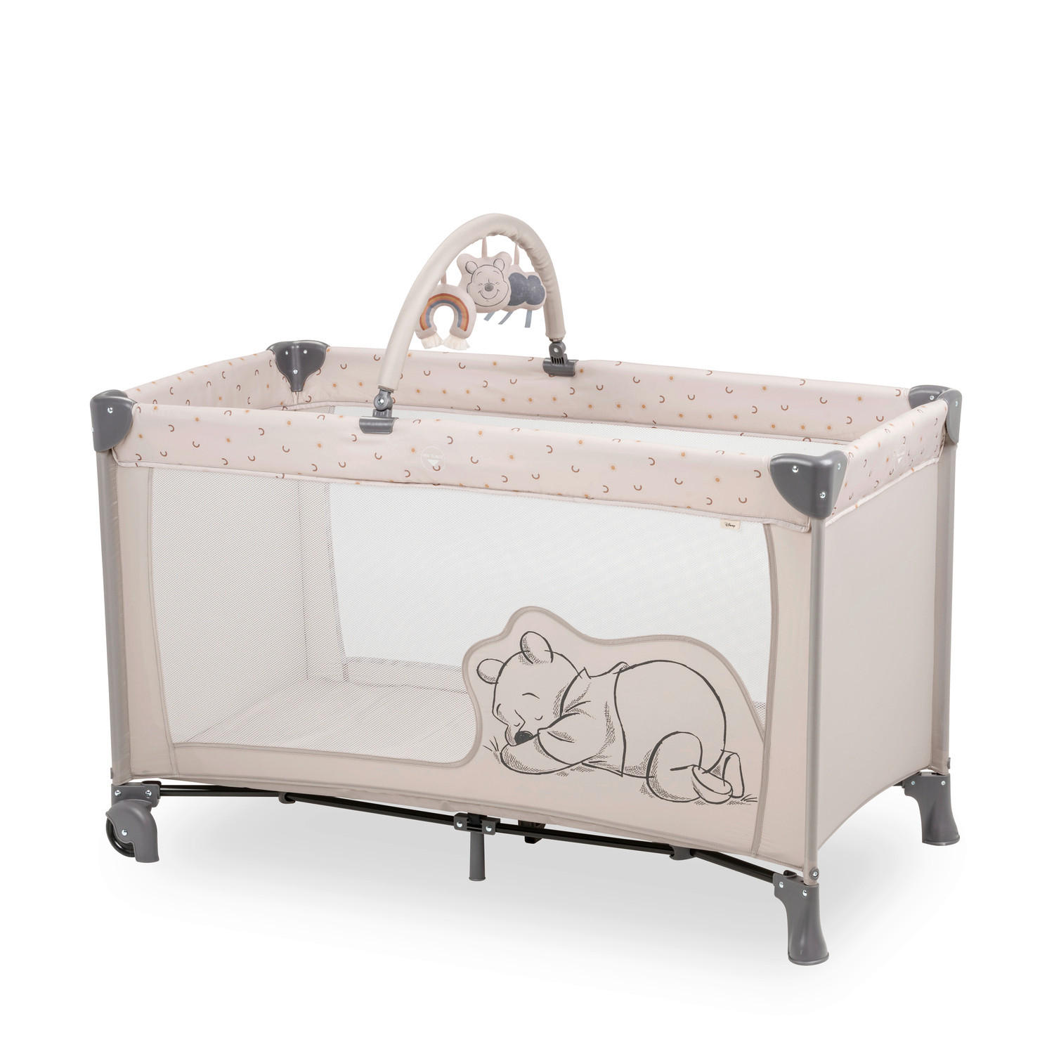 REISEBETT Dream N Play Go Disney Grau, Beige  - Beige/Grau, Basics, Kunststoff/Textil (65/106.5/125cm) - Hauck