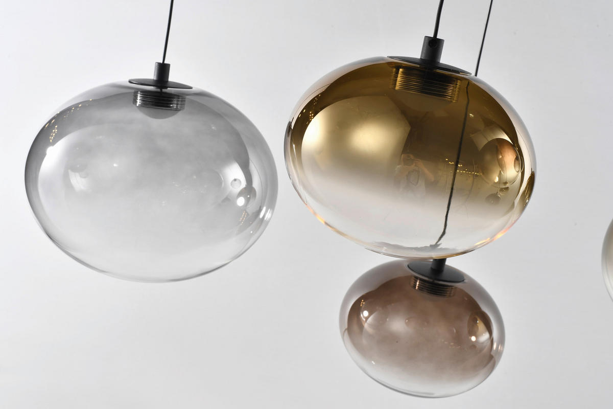 LED-HÄNGELEUCHTE Pesaro 128/170/20 cm  - Schwarz, Design, Glas/Metall (128/170/20cm)