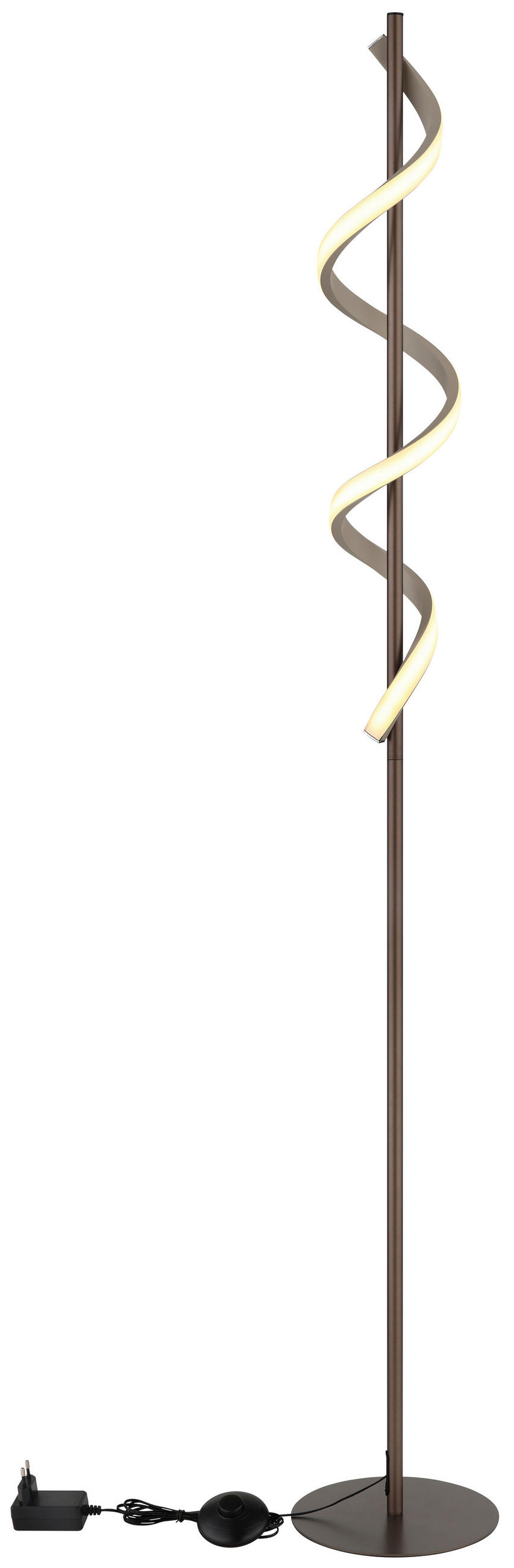 PODNA LED LAMPA Spiro  - opal/crna, Dizajnerski, metal/plastika (20/140cm)