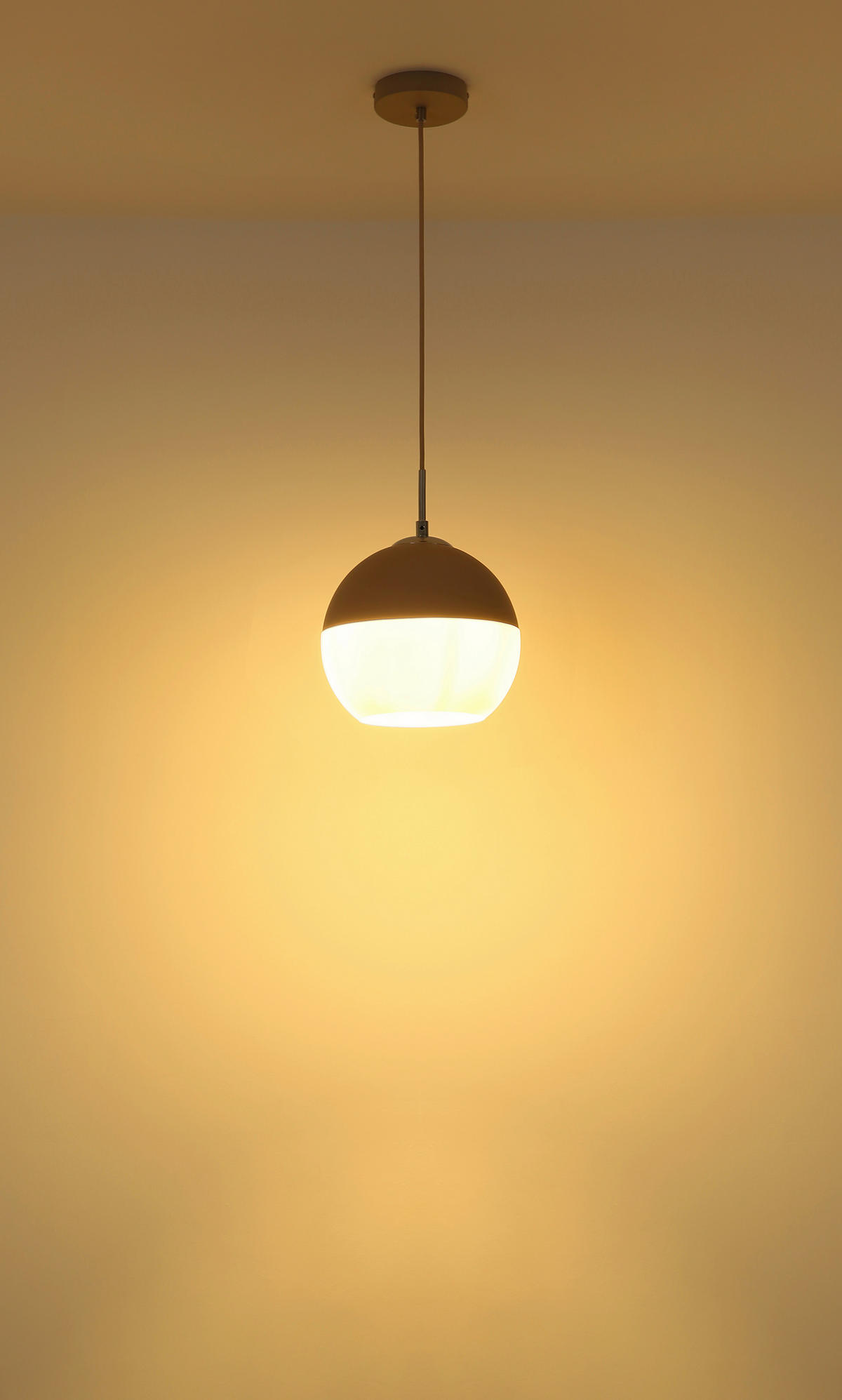 HÄNGELEUCHTE 25/120 cm  - Sandfarben/Beige, Design, Glas/Textil (25/120cm) - Globo