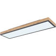 LED-DECKENLEUCHTE Ludwig 80/20/7,8 cm  - Opal/Graphitfarben, Natur, Holzwerkstoff/Kunststoff (80/20/7,8cm) - Novel