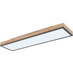 LED-DECKENLEUCHTE 80/20/7,8 cm   - Opal/Graphitfarben, Natur, Holzwerkstoff/Kunststoff (80/20/7,8cm) - Novel