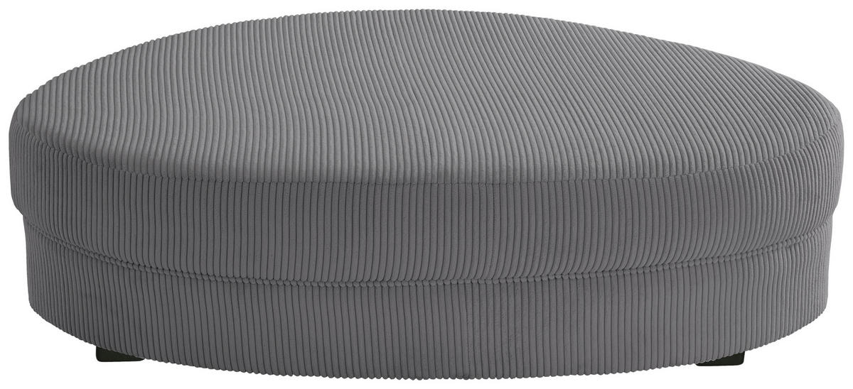 Wohnlandschaft inkl. Hocker Grau Cord  - Schwarz/Grau, Design, Kunststoff/Textil (300/160cm) - Livetastic