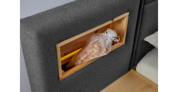BETT 180/200 cm in Grau, Zirbelkieferfarben - Zirbelkieferfarben/Braun, Natur, Holz/Textil (180/200cm) - Valnatura