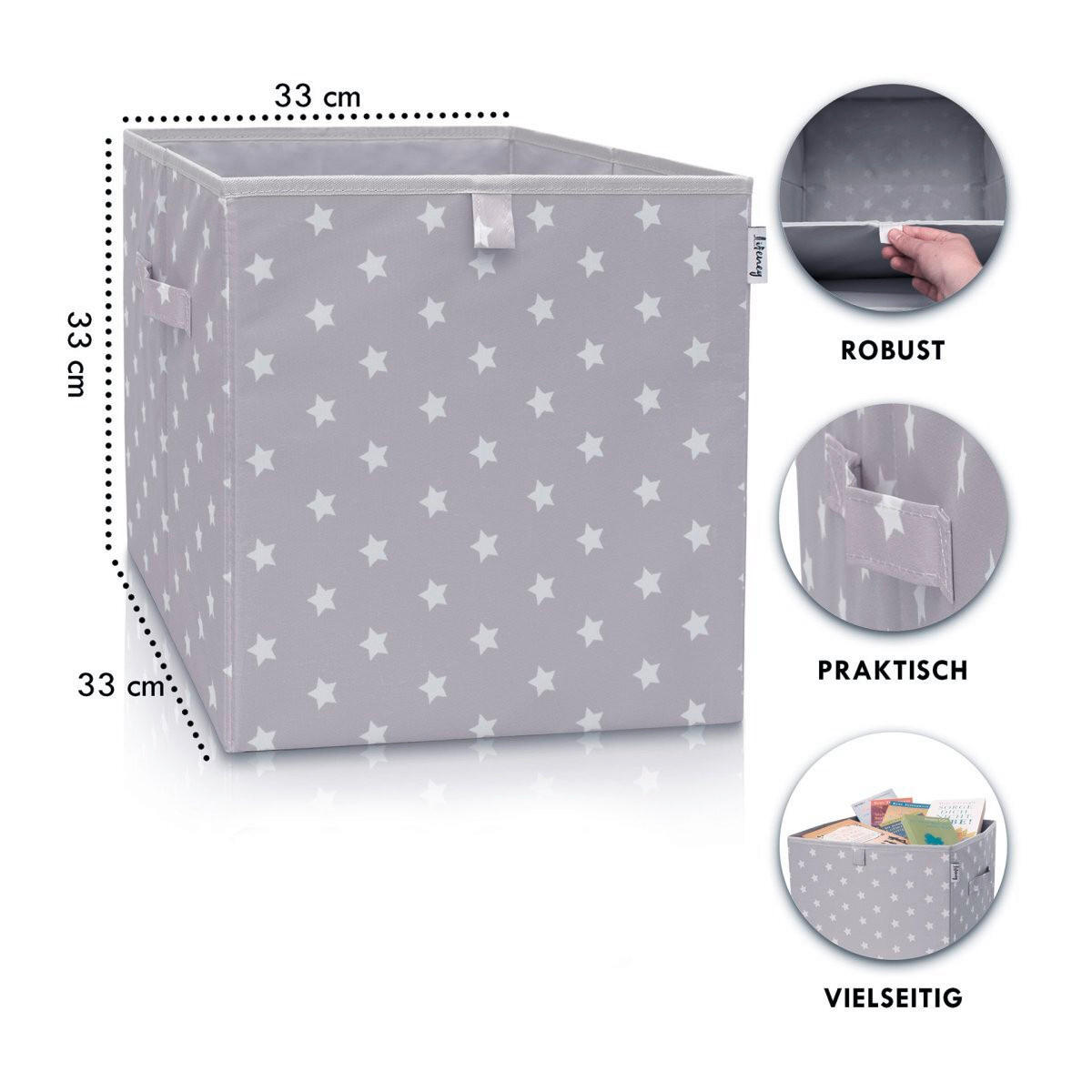 AUFBEWAHRUNGSBOX - Hellgrau, Basics, Kunststoff (33/33/33cm) - Lifeney