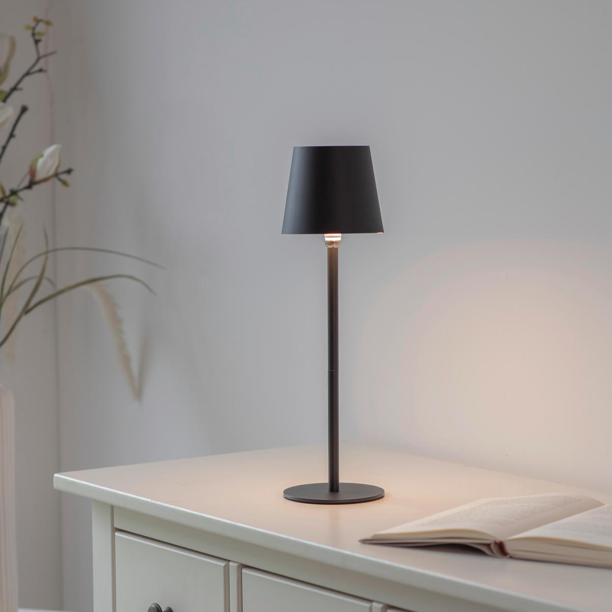 LED-TISCHLEUCHTE Boteria 11/11/37 cm   - Schwarz, MODERN, Kunststoff/Metall (11/11/37cm)
