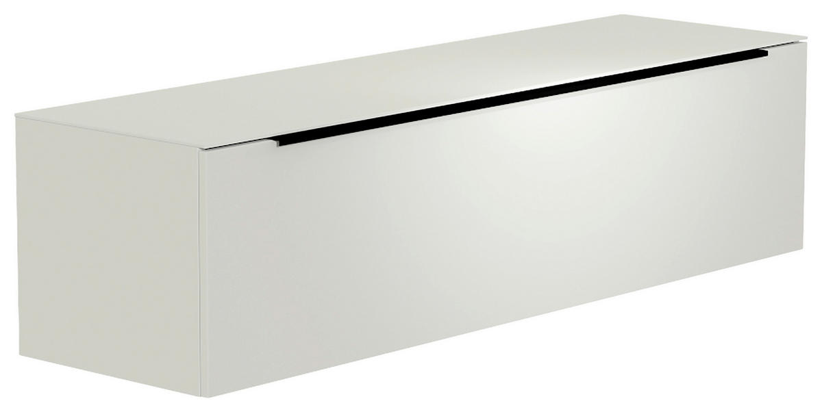 LOWBOARD  in 160/41/45 cm  - Weiss/Schwarz, Design, Glas/Holzwerkstoff (160/41/45cm) - Moderano