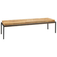 BETTBANK Eiche Anthrazit, Eichefarben  - Eichefarben/Anthrazit, Design, Holz/Metall (144/38/44cm) - Hasena