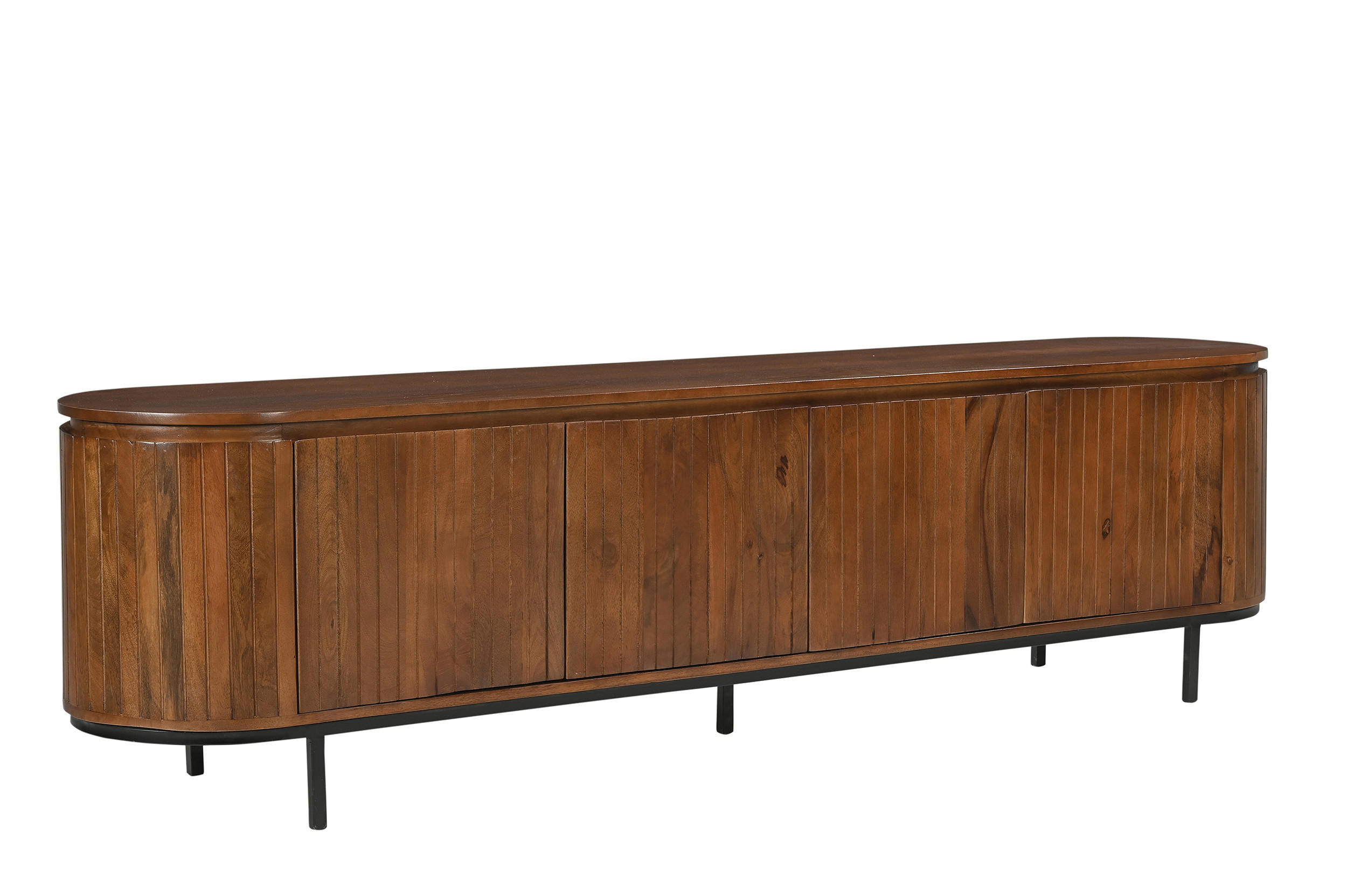 LOWBOARD  210/56/43 cm   - Schwarz/Naturfarben, Design, Holz/Metall (210/56/43cm) - MID.YOU