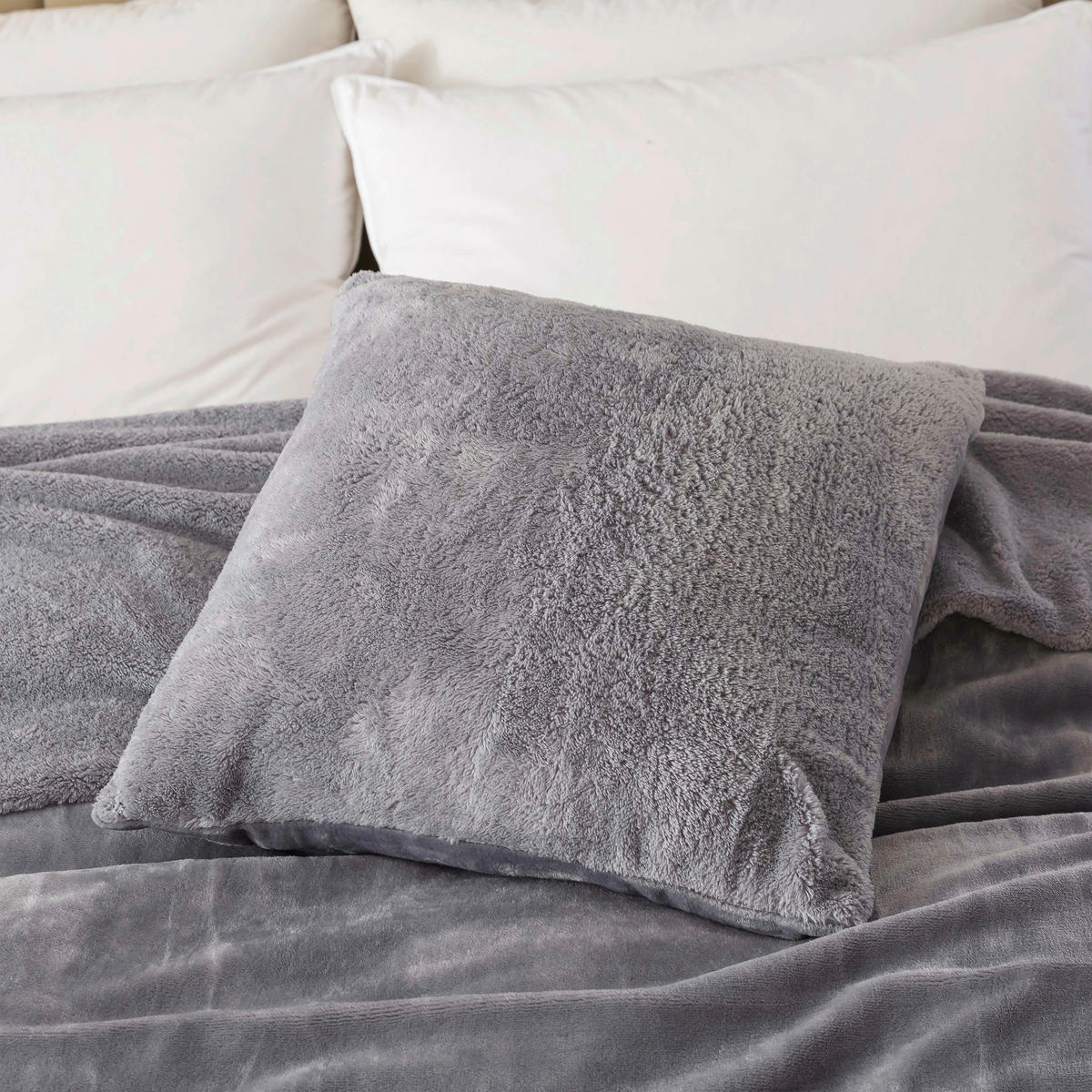 PÁRNAHUZAT  - szürke, Basics, textil (45/2/45cm)