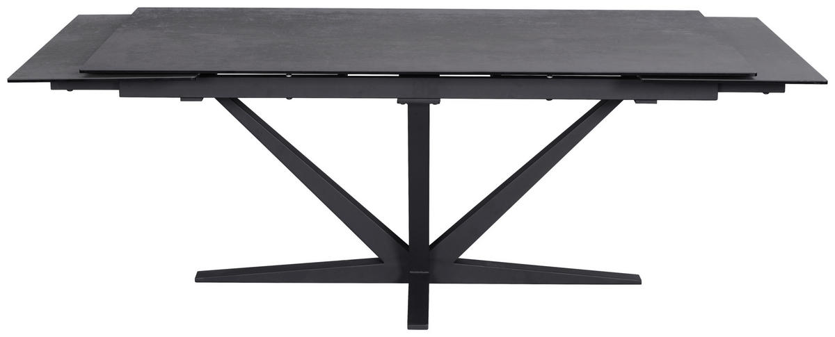 ESSTISCH in Metall, Glas, Keramik 180-280/95/76 cm  - Schwarz/Bronzefarben, Design, Glas/Keramik (180-280/95/76cm) - Novel