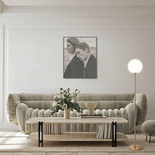 STOJACIA LAMPA, 25/155 cm  - biela/mosadzná, Trend, kov/sklo (25/155cm) - MAYTONI