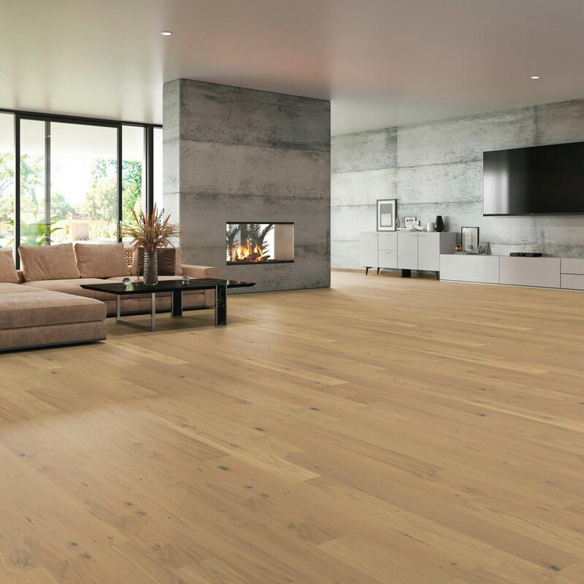HOLZBODEN Uno Eiche Sahara 100018501  per  m² - Design, Holz (127/19/0,9cm) - Tilo