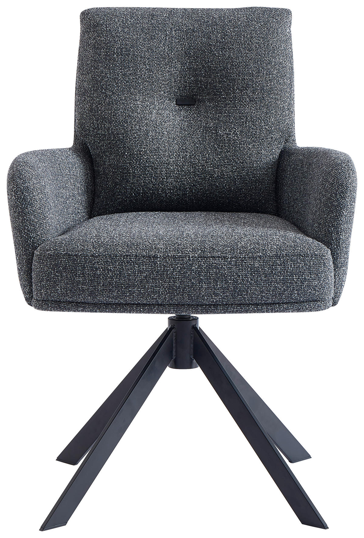 ARMLEHNSTUHL  in Eisen Webstoff  - Anthrazit/Schwarz, Design, Textil/Metall (60,5/67/88cm) - Novel