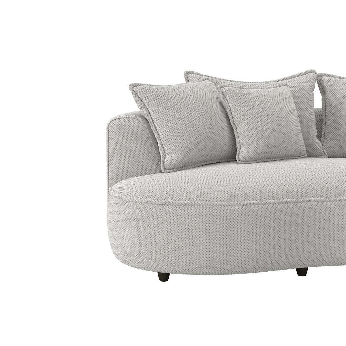 ECKSOFA in Velours, Struktur Beige  - Beige/Schwarz, Modern, Kunststoff/Textil (287/168cm) - Livetastic