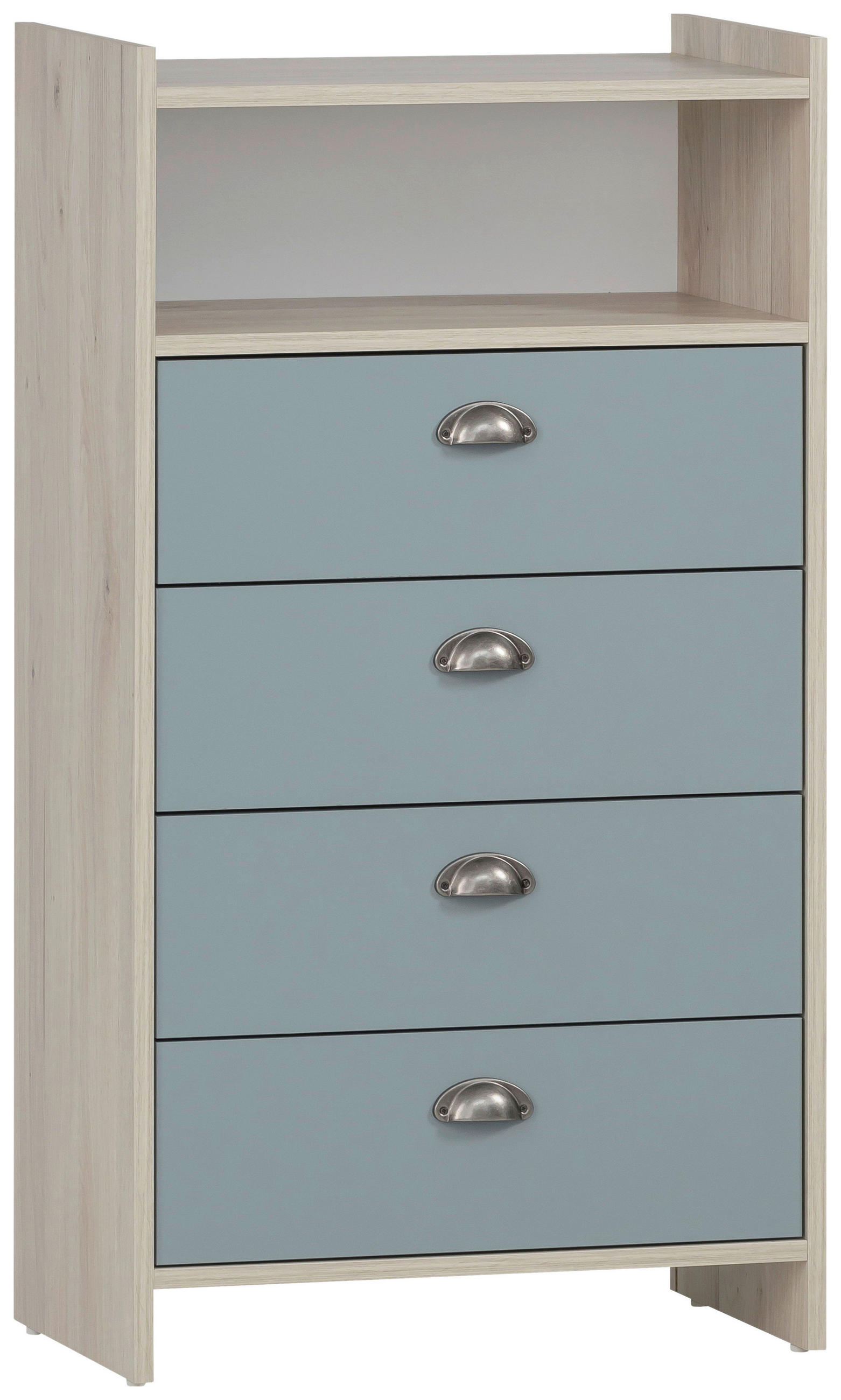 HIGHBOARD Lindholm  in 60,1/104/33 cm  - Pastellblau/Eichefarben, KONVENTIONELL, Holzwerkstoff/Metall (60,1/104/33cm) - Stylife