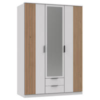KLEIDERSCHRANK in Weiss, Eiche Artisan  - Weiss/Schwarz, Konventionell, Glas/Holzwerkstoff (135/199/58cm) - Boxxx