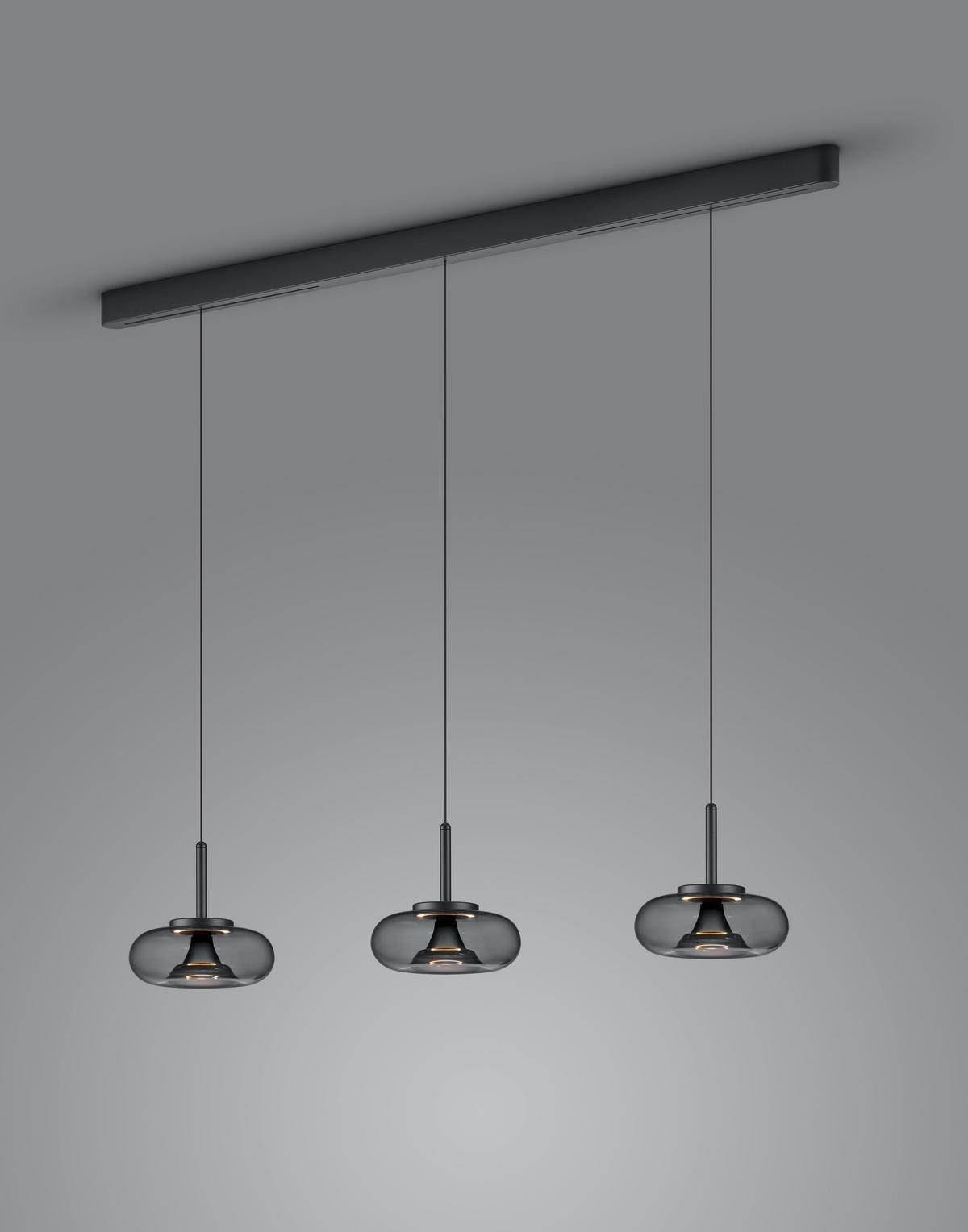 LED-HÄNGELEUCHTE Sica 22/210 cm  - Schwarz, Design, Glas/Metall (22/210cm) - Helestra