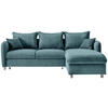 ECKSCHLAFSOFA in Cord Petrol  - Chromfarben/Petrol, Modern, Textil/Metall (254/160cm) - Livetastic