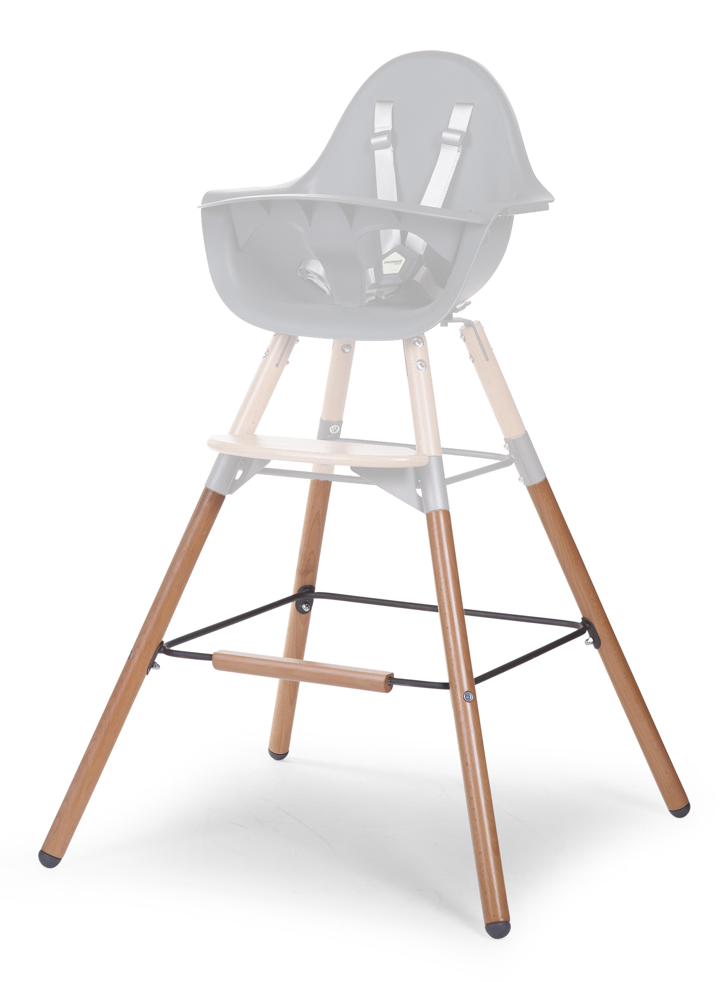 HOCHSTUHLBEINE Evolu Extra-Set Lange Beine Anthrazit, Buchefarben Natur-Anthrazit  - Anthrazit/Buchefarben, Basics, Holz/Metall (66/52/66cm) - Childhome