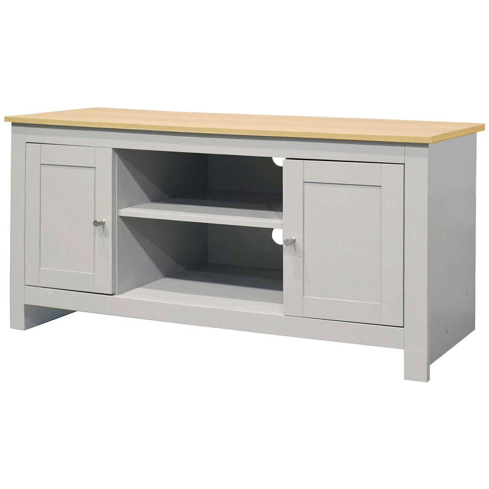 LOWBOARD Emerald 120/58/39 cm  stehend  - Silberfarben/Naturfarben, Design, Holzwerkstoff/Metall (120/58/39cm) - MID.YOU