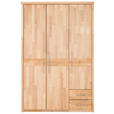 DREHTÜRENSCHRANK 141/215/65 cm 3-türig  - Chromfarben/Erlefarben, Natur, Holz/Metall (141/215/65cm) - Linea Natura