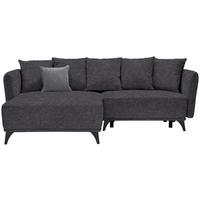 ECKSOFA in Chenille Dunkelgrau  172/255 cm  - Dunkelgrau/Schwarz, LIFESTYLE, Textil/Metall (172/255cm) - Carryhome