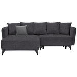 ECKSOFA in Chenille Dunkelgrau  - Dunkelgrau/Schwarz, LIFESTYLE, Textil/Metall (172/255cm) - Carryhome