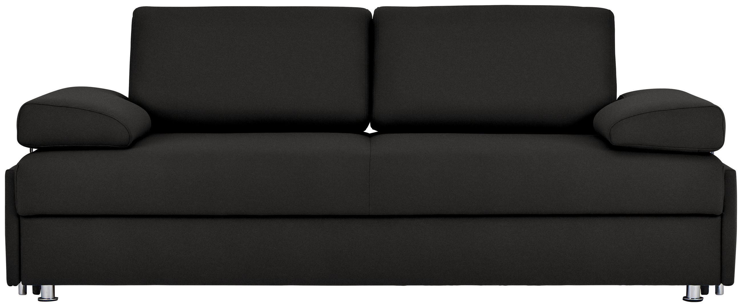 SCHLAFSOFA in Flachgewebe Schwarz  - Chromfarben/Schwarz, Design, Textil/Metall (212/84/100cm) - Bali