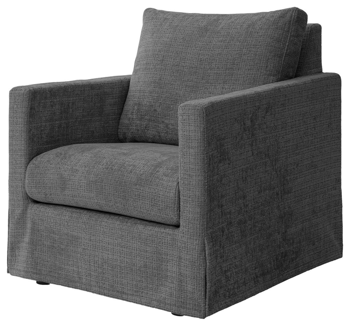 SESSELBEZUG - Dunkelgrau, Design, Textil (84/89/95cm) - P & B