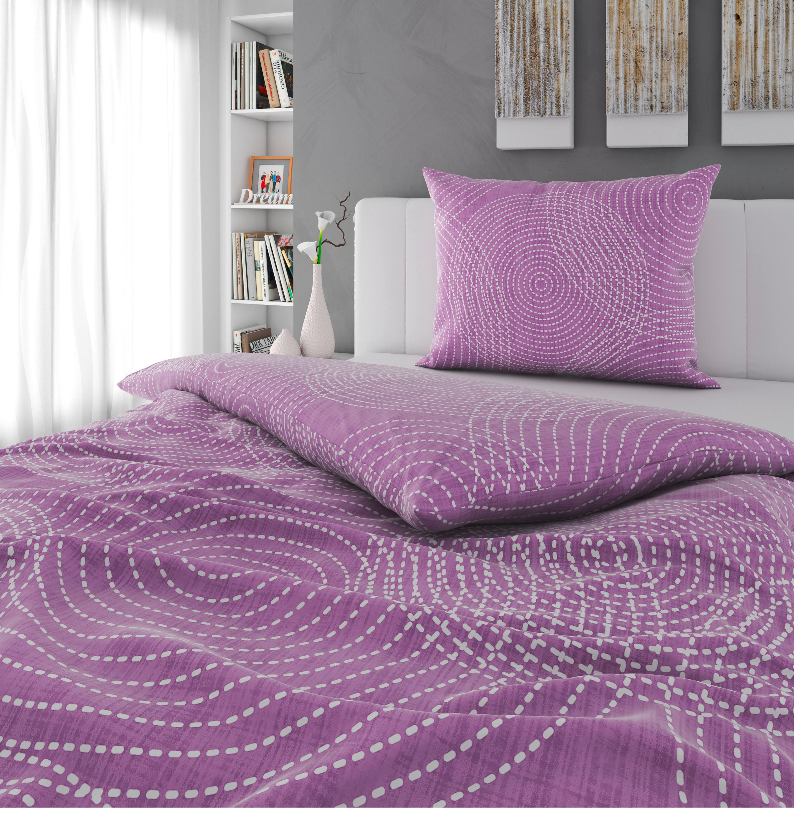 BETTWÄSCHE Satin 140/200 cm  - Lila, KONVENTIONELL, Textil (140/200cm) - Novel