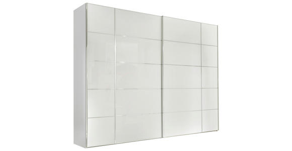 SCHWEBETÜRENSCHRANK 298/240/68 cm 2-türig Weiß  - Chromfarben/Weiß, KONVENTIONELL, Glas/Holzwerkstoff (298/240/68cm) - Dieter Knoll