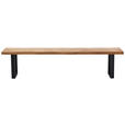 SITZBANK 160/44/40 cm Wildeiche massiv Metall  - Schwarz, Natur, Holz/Metall (160/44/40cm) - Landscape