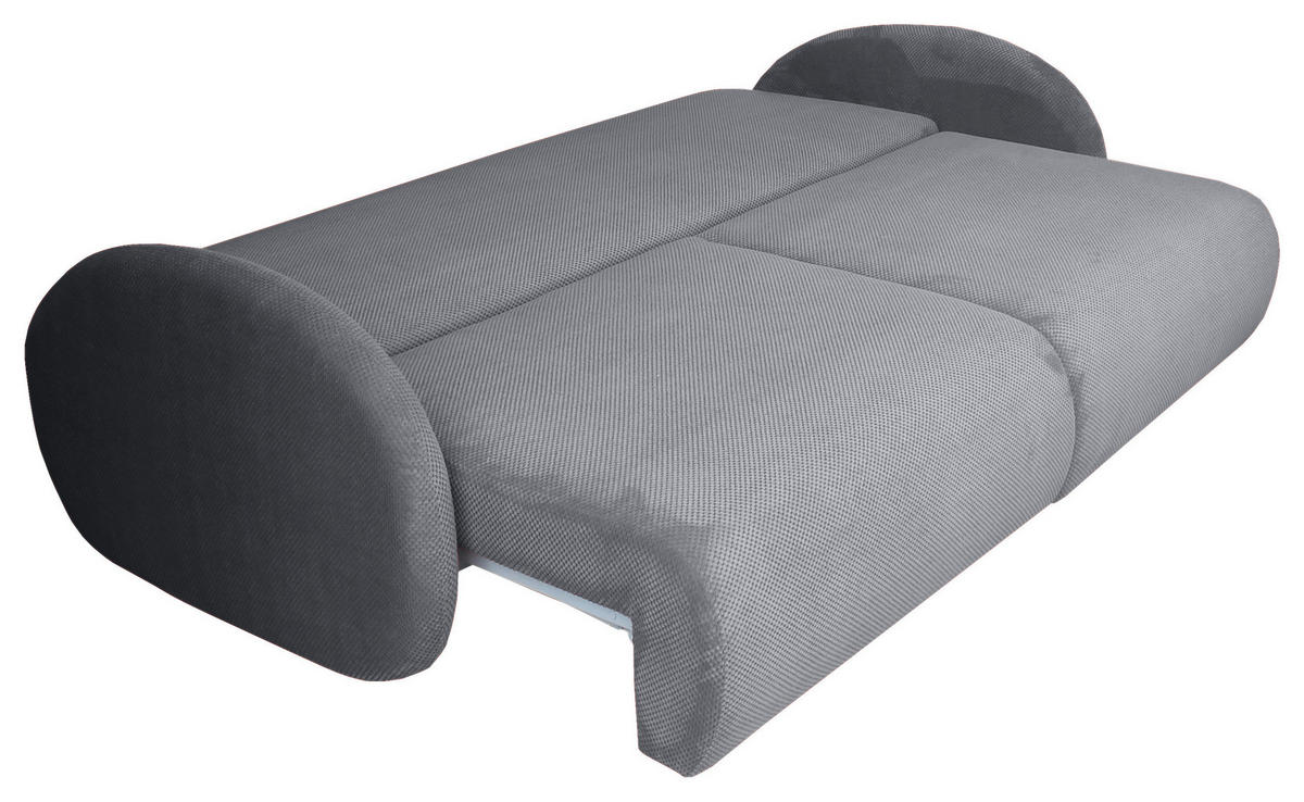 SCHLAFSOFA  mit Liegefunktion, Schlafen auf Sitzhöhe, Rücken echt Chenille Grau  - Schwarz/Grau, KONVENTIONELL, Kunststoff/Textil (222/90/100cm) - Carryhome