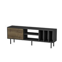 NÍZKA KOMODA, antracitová, farba vlašského orecha, 160/57/35 cm - čierna/antracitová, Design, kov/kompozitné drevo (160/57/35cm) - Livetastic